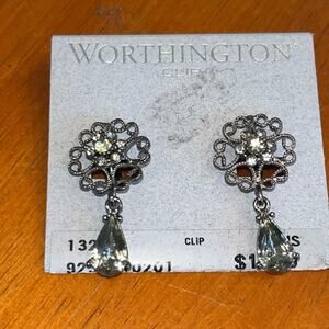 Worthington Clip On Dangle Earrings